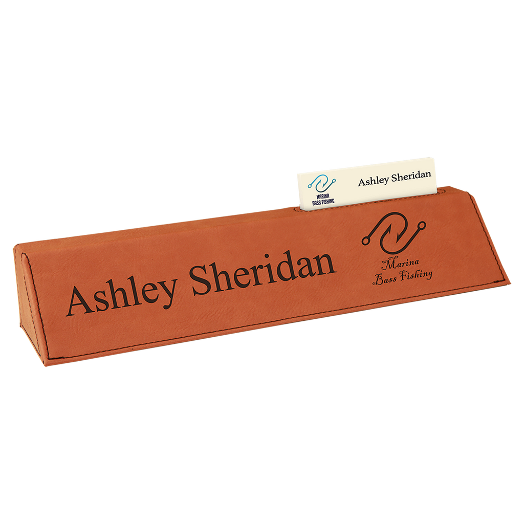 Rawhide Leatherette Desk Wedge with Business Card Holder