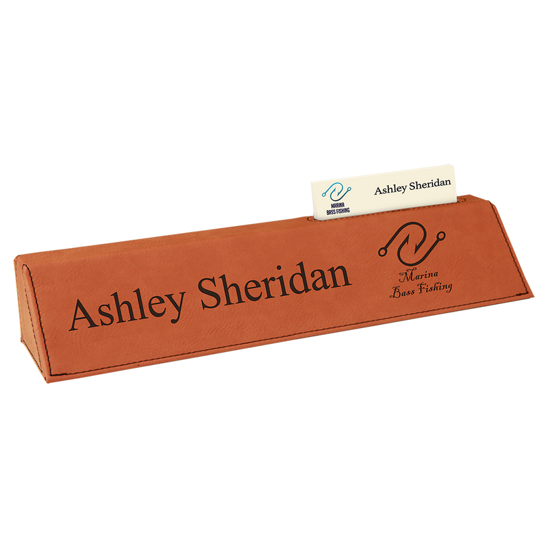 Rawhide Leatherette Desk Wedge with Business Card Holder