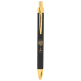 Black & Gold Leatherette Pen with Black Ink