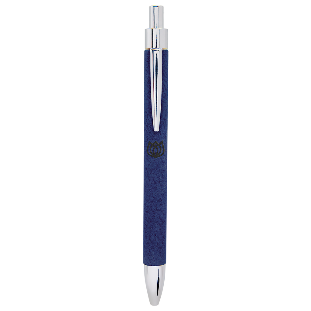 Blue Leatherette Pen with Black Ink