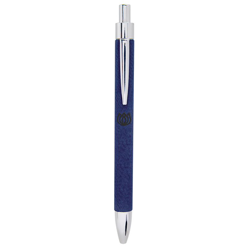 Blue Leatherette Pen with Black Ink