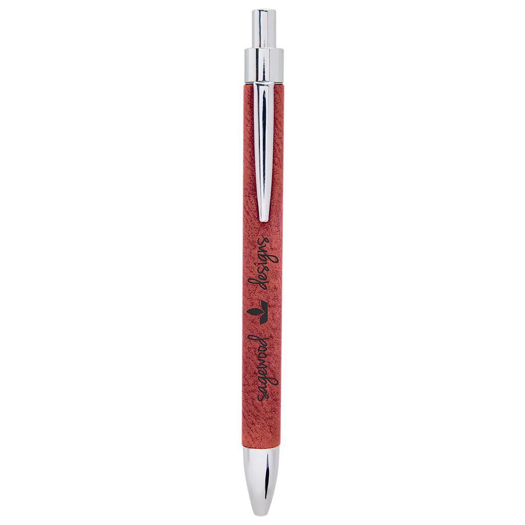 Rose Leatherette Pen with Black Ink
