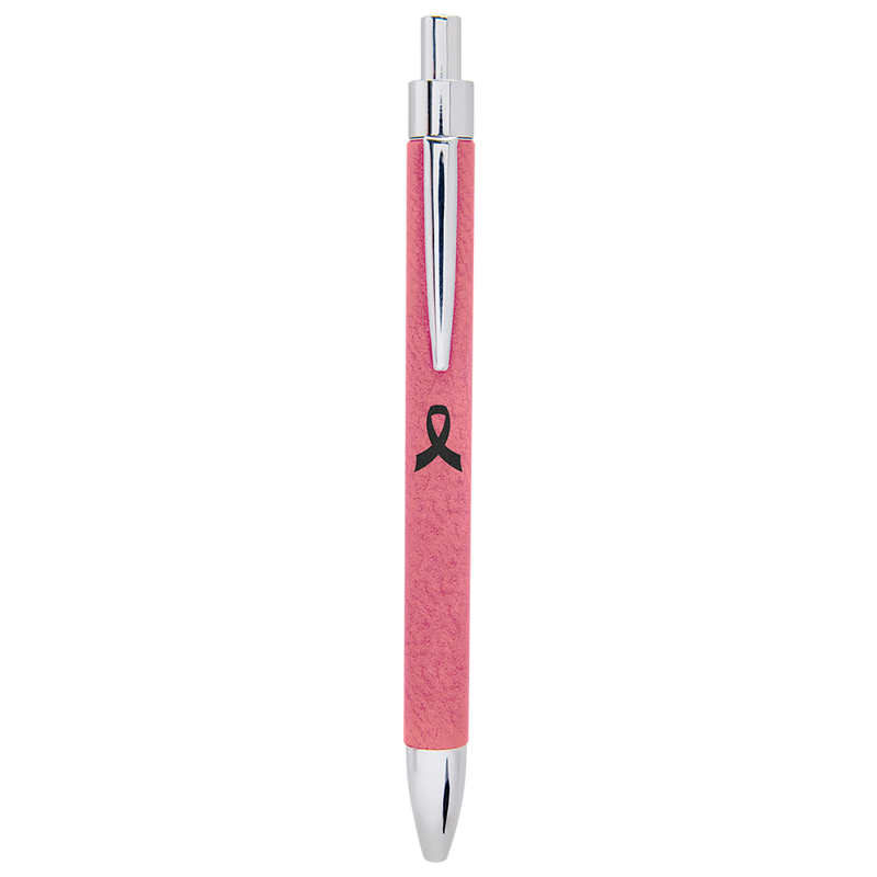 Pink Leatherette Pen with Black Ink