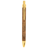 Rustic & Gold Leatherette Pen with Black Ink