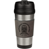 16 oz. Stainless Steel Travel Mug with Gray Leatherette Grip