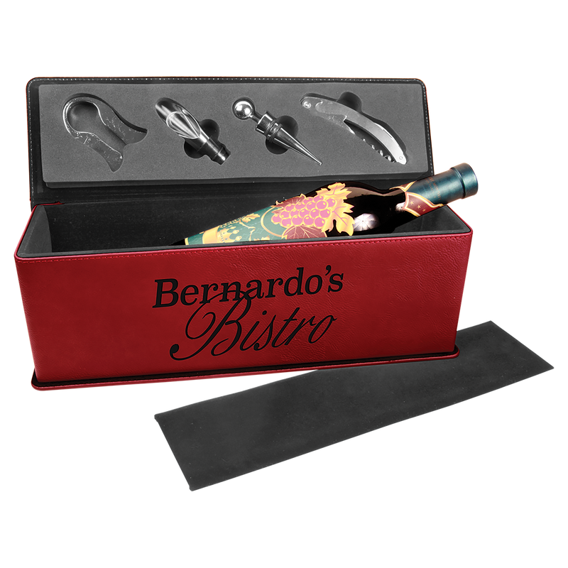 Rose Leatherette Single Wine Box with Tools