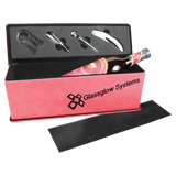 Pink Leatherette Single Wine Box with Tools
