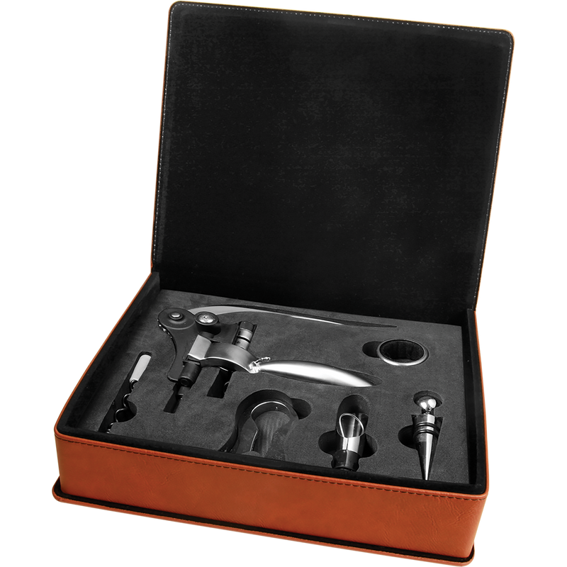 Rawhide Leatherette 5-Piece Wine Tool Set