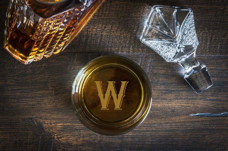 Triangular 2 Side Engraved Whiskey Decanter