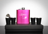 Custom Hot Pink Flask Set