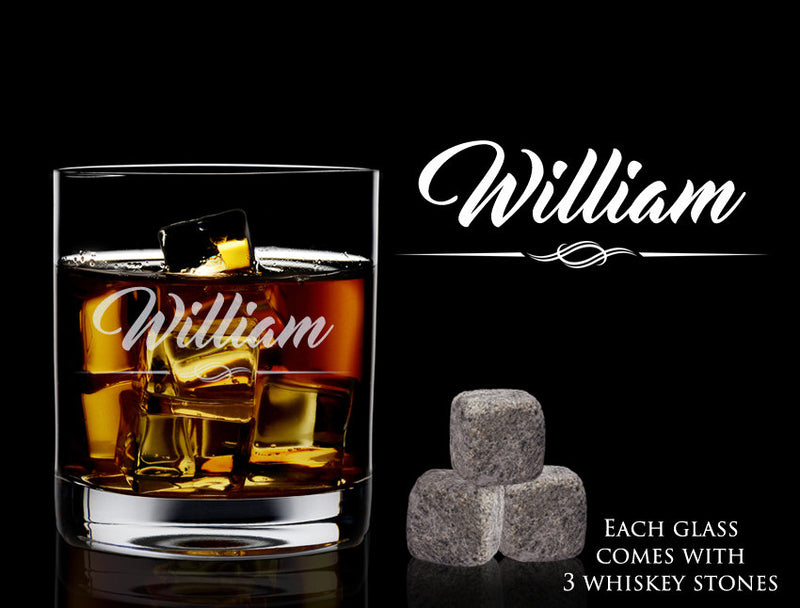 Personalized Whiskey Glass and Rocks